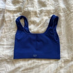 SET ACTIVE Sculptflex box cut bra in Royal - Size Small